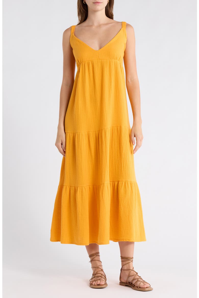 Elianna Sleeveless Midi Dress, Main, color, ROYAL YELLOW
