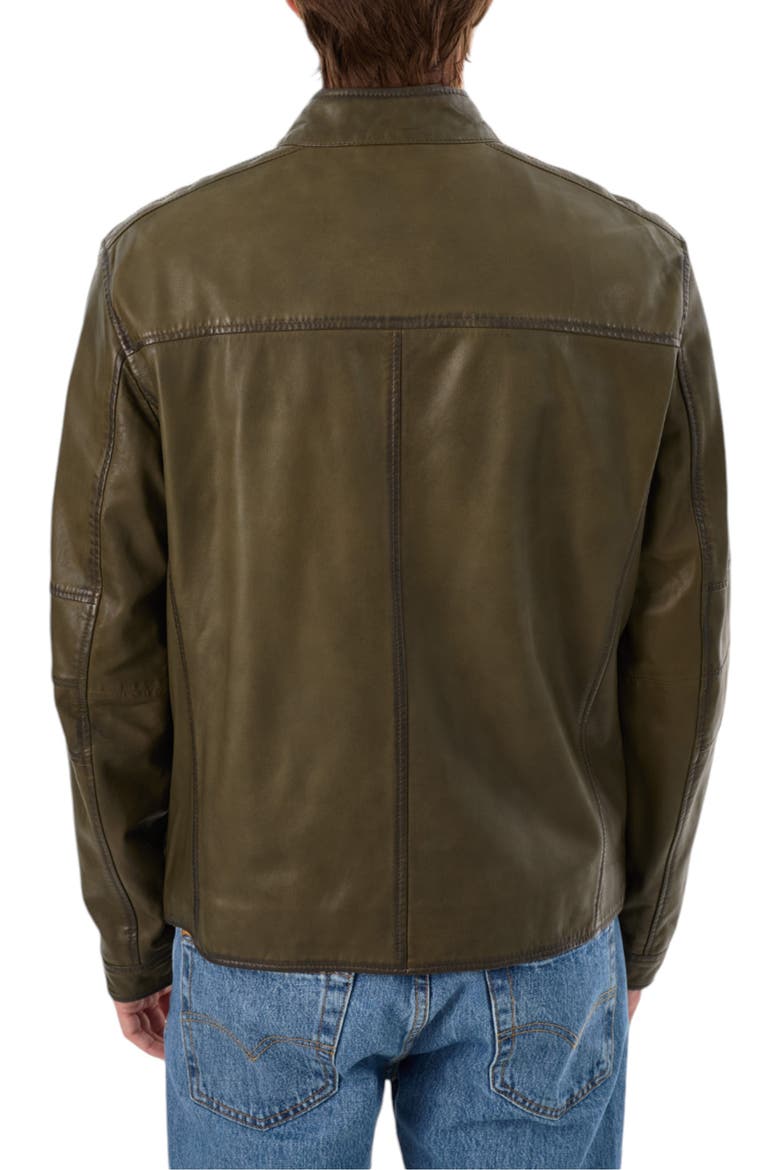 Lambskin Leather Jacket, Alternate, color, OLIVE