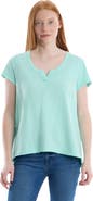 Wilt Short Sleeve Placket Hi-Lo Tee