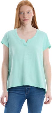 Wilt Short Sleeve Placket Hi-Lo Tee
