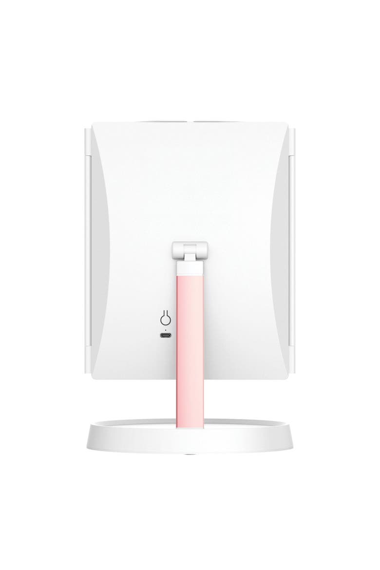 Infinity Trifold LED Makeup Mirror, Alternate, color, Pink