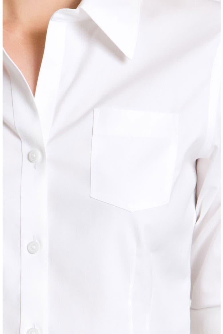 Fitted Pinpoint Shirt, Alternate, color, WHITE