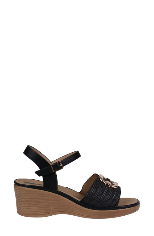 Gc Shoes Fia Buckle Wedge Sandal In Black