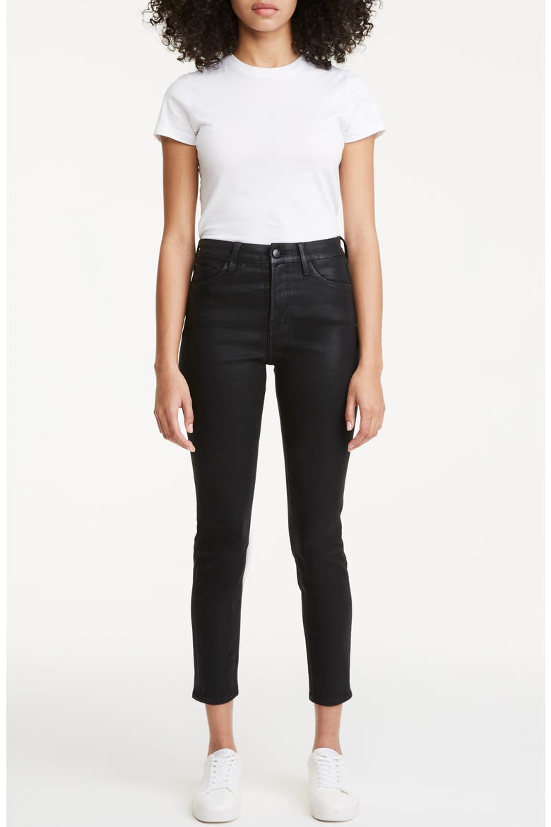Ankle Skinny Jeans, Alternate, color, BLACK COATED