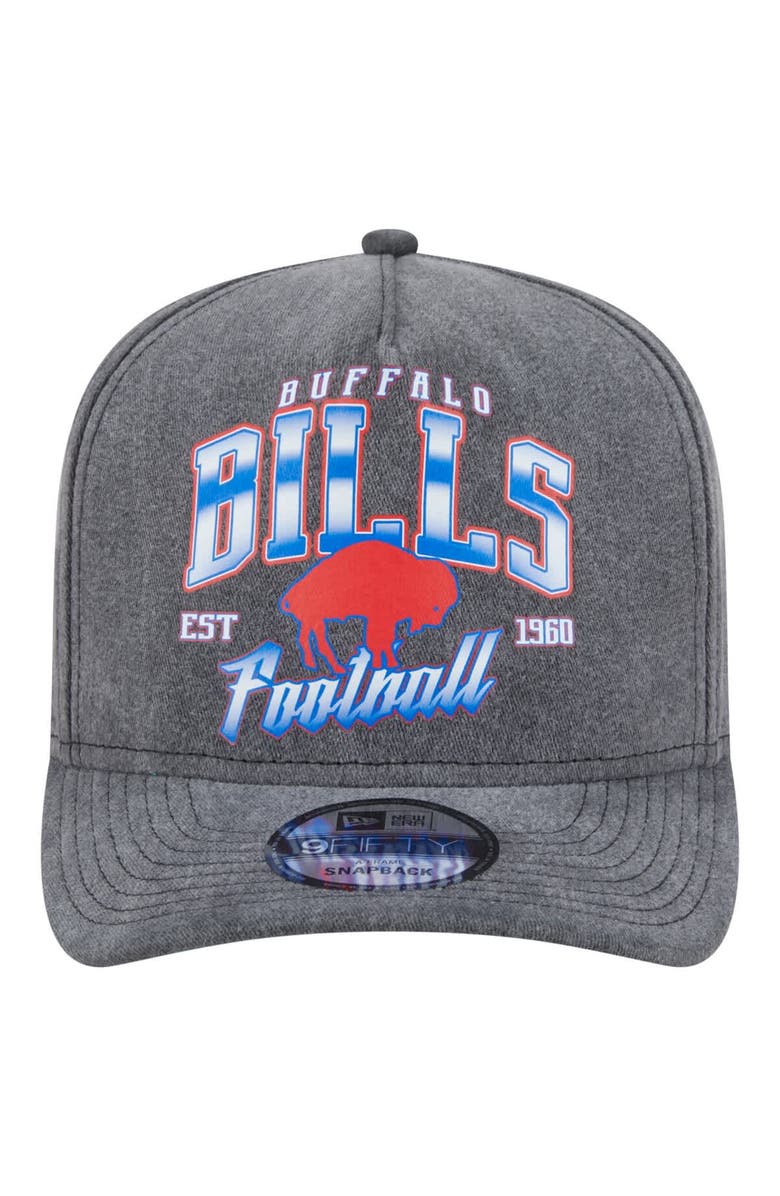 New Era Men's New Era  Black Buffalo Bills Throwback Washed A-Frame 9FIFTY Snapback Hat, Alternate, color, 