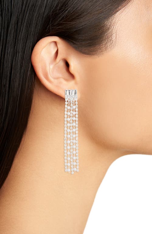Nordstrom Rack Crystal & Faux Pearl Fringe Drop Earrings In Multi