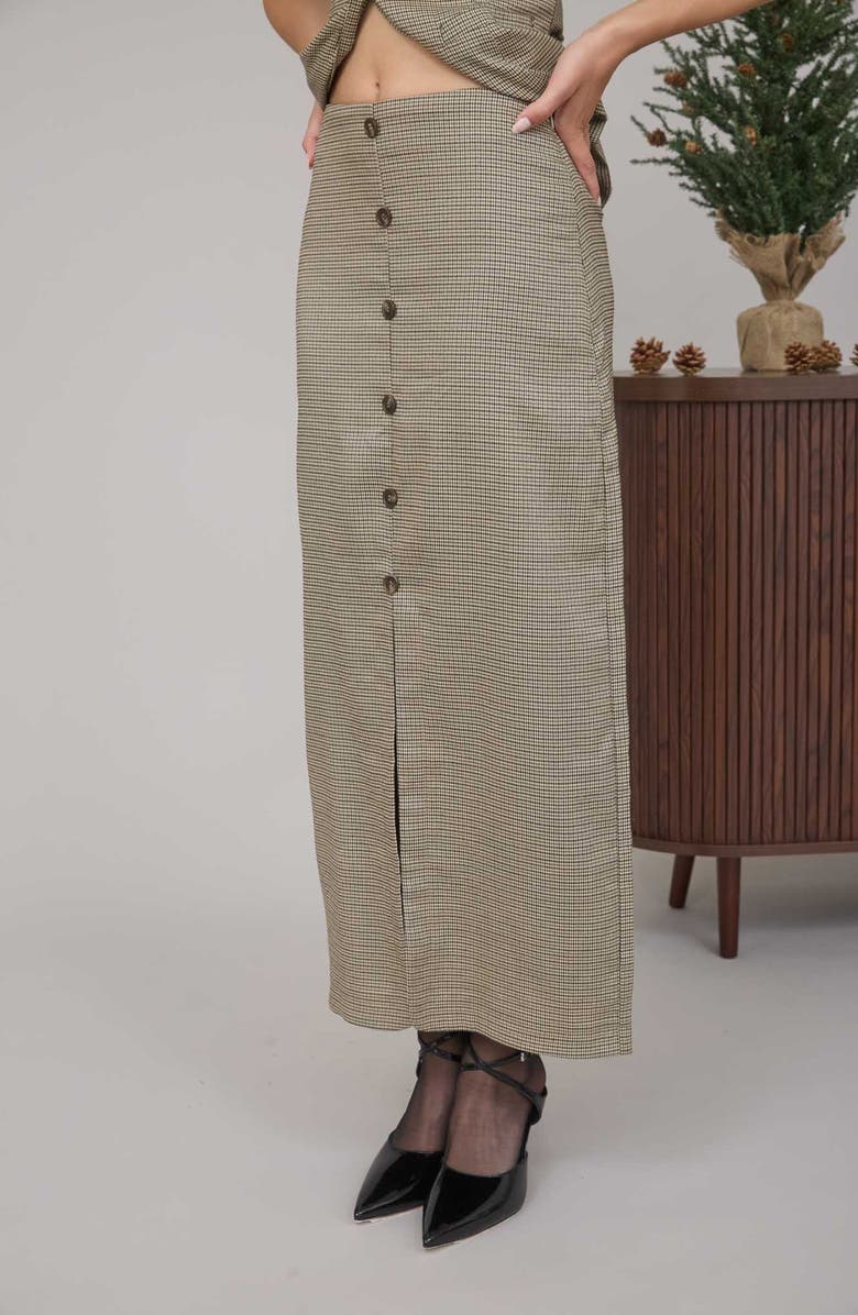 Blu Pepper Button Front Pencil Maxi Skirt, Alternate, color,