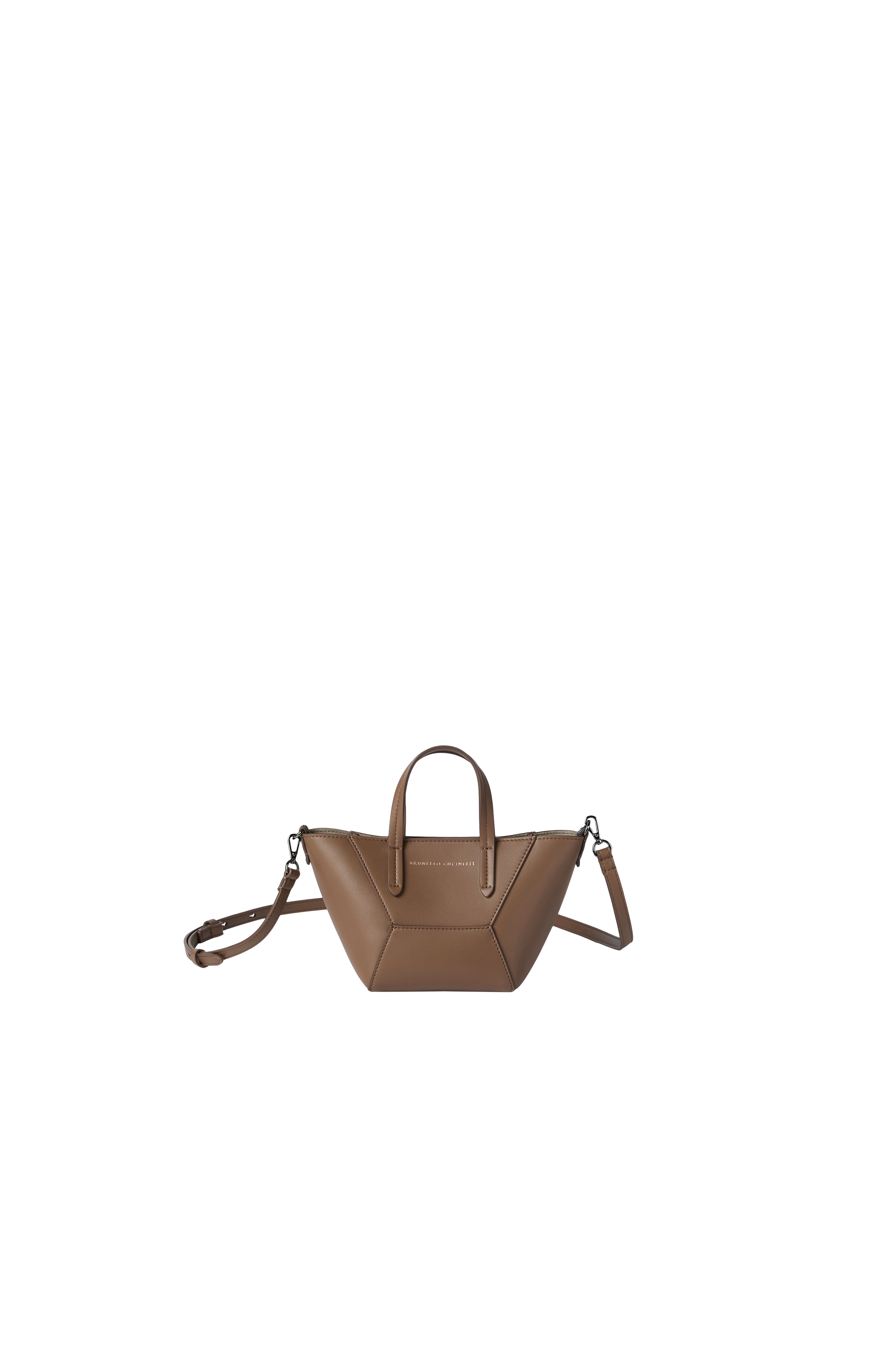 BC Duo mini bag in calfskin with monili, Alternate, color, Espresso