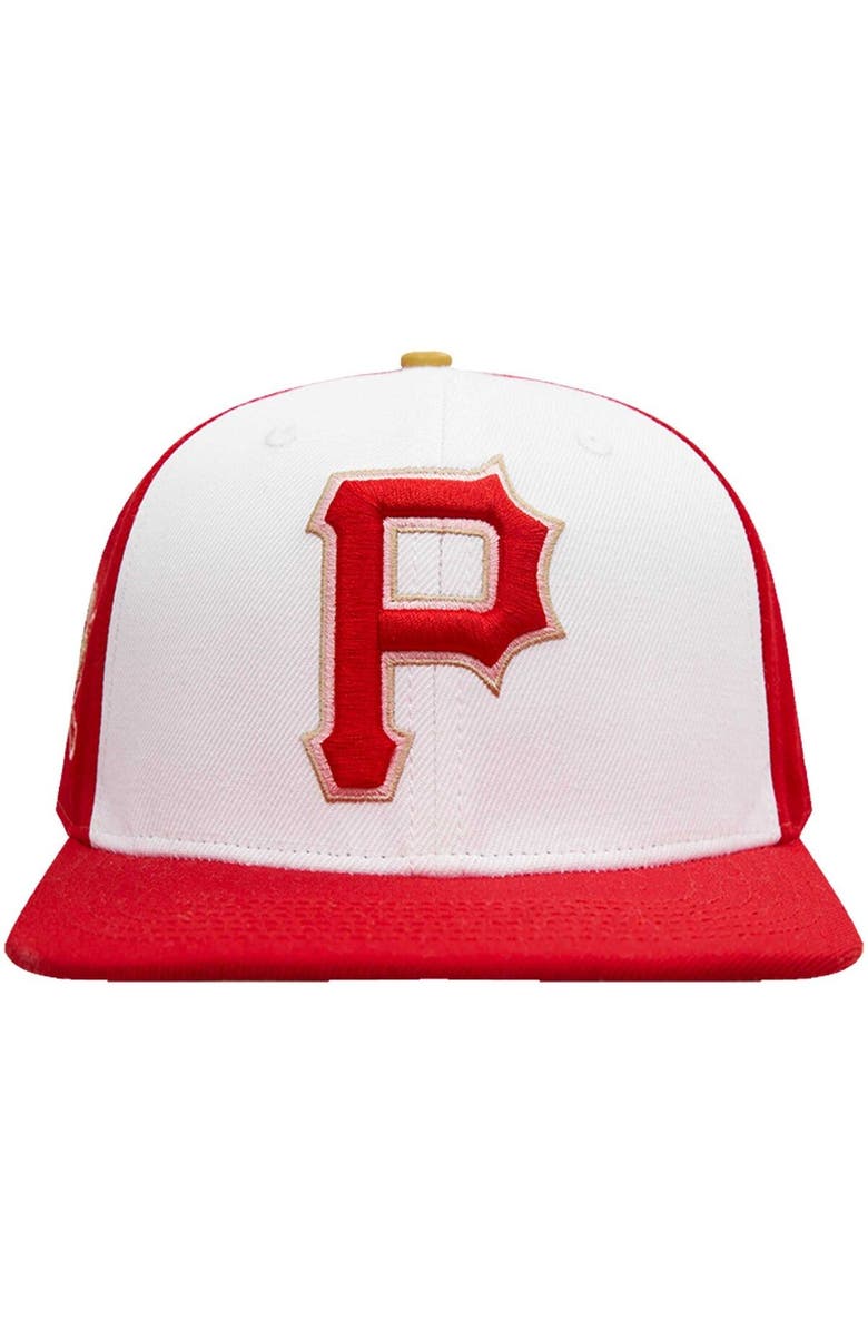 PRO STANDARD Men's Pro Standard  White/Red Pittsburgh Pirates Strawberry Ice Cream Drip Snapback Hat, Alternate, color, White