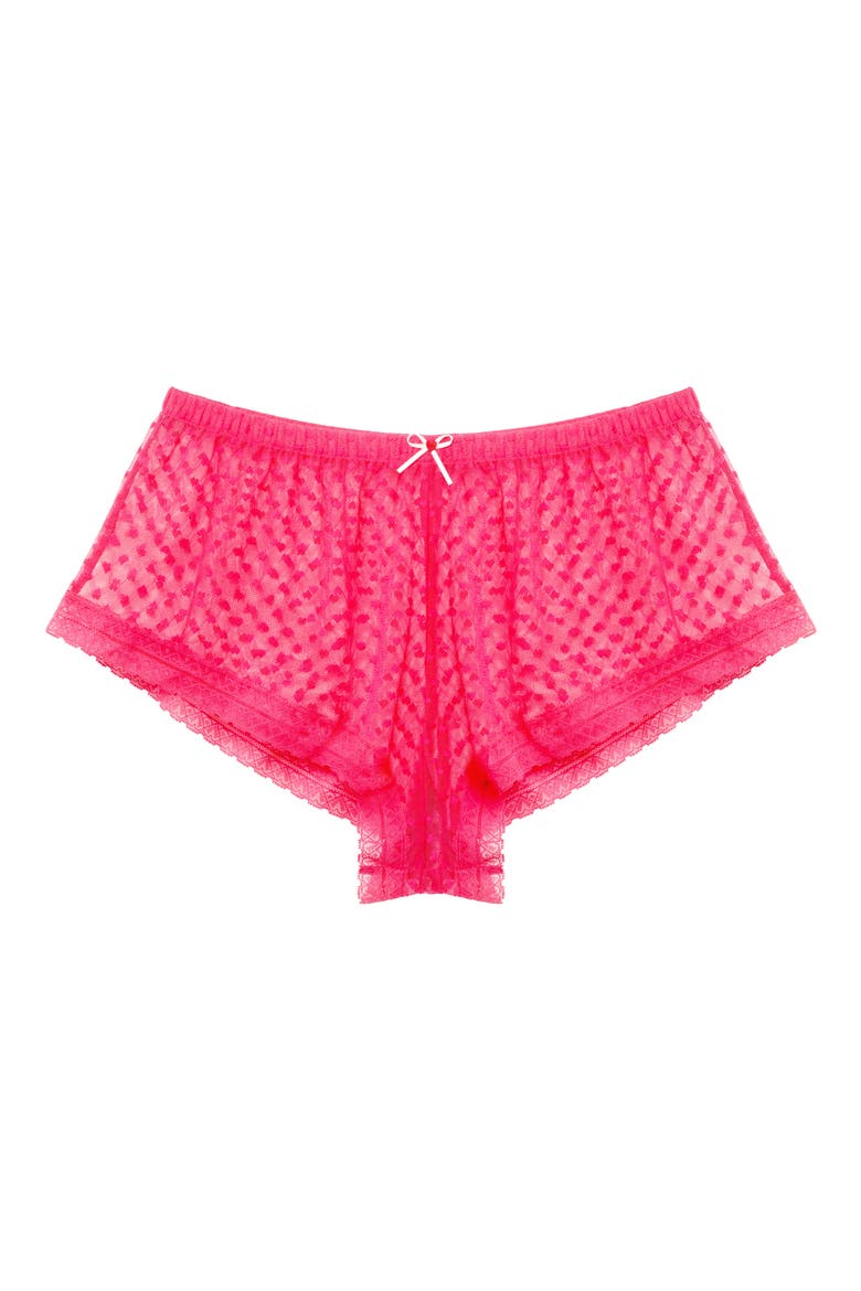 Heart Breaker Lace Shorts, Alternate, color, NEON FUCHSIA