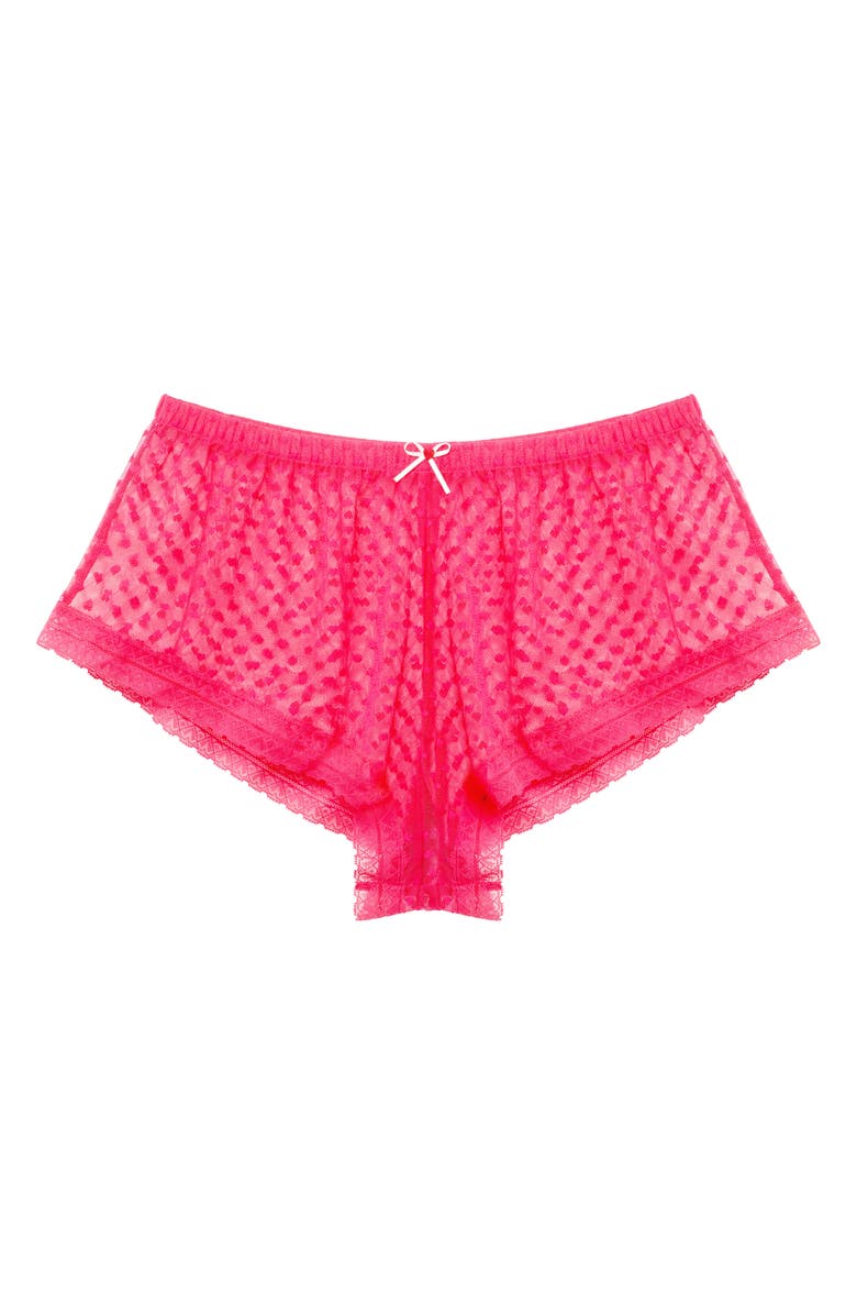 Skarlett Blue Heart Breaker Lace Shorts, Alternate, color, Neon Fuchsia
