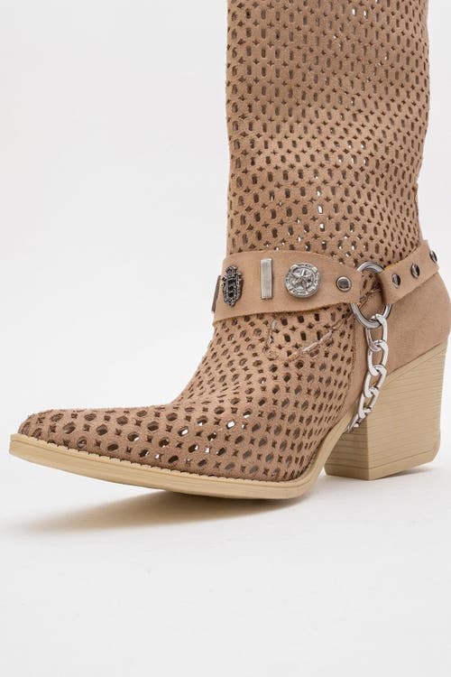 Prologue Shoes Lumen Block Heel Western Boot In Brown