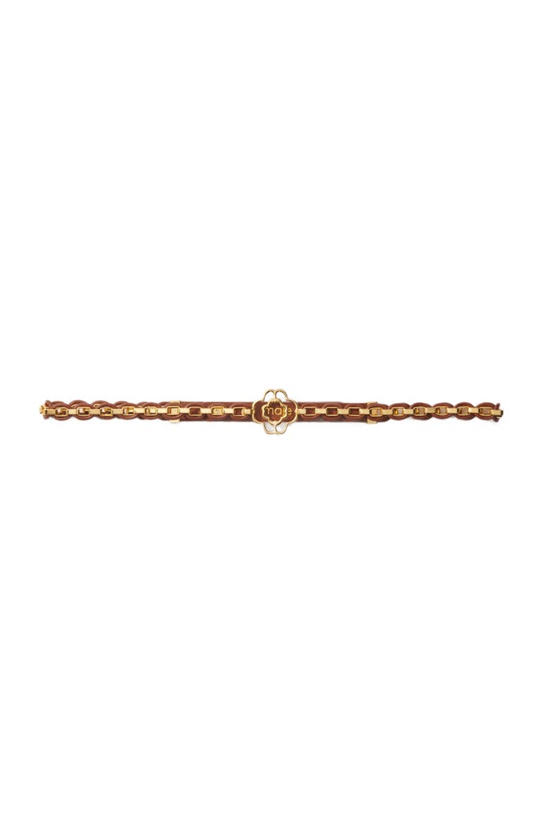 Leather belt with links, Alternate, color, Camel