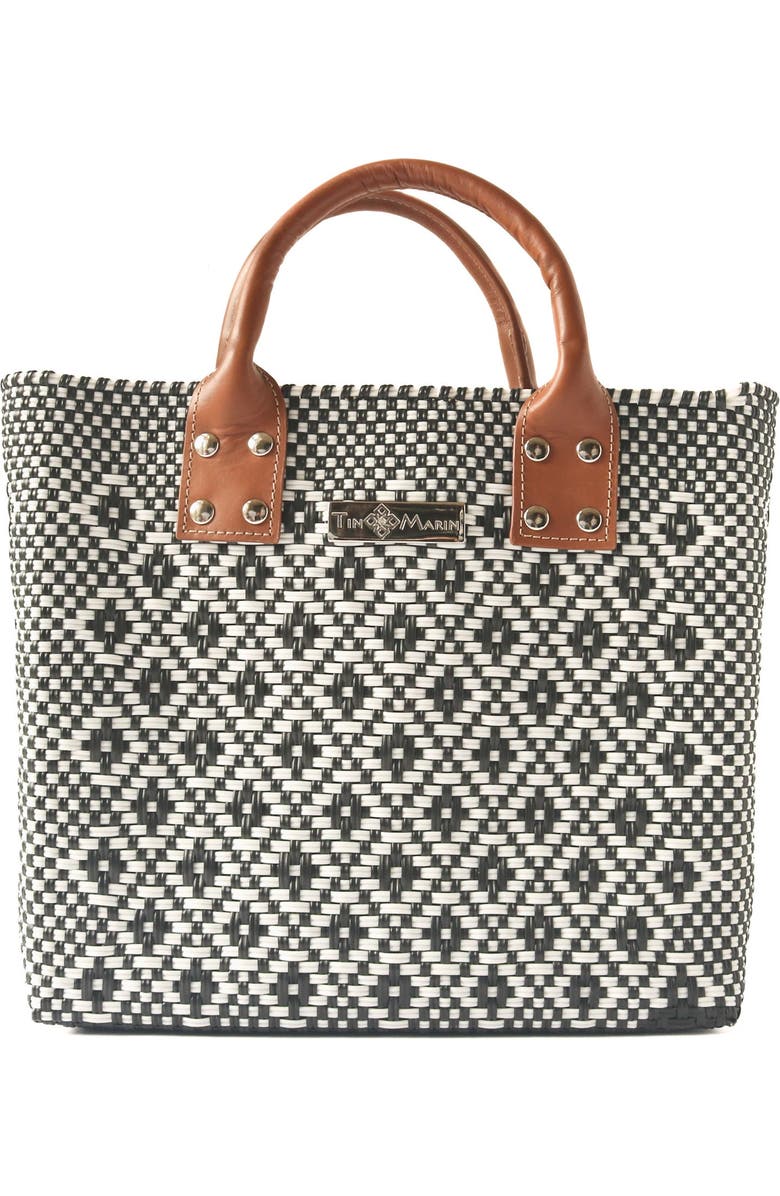 Tin Marin Panda Large Woven Crossbody Bag, Alternate, color, Tan Leather Straps
