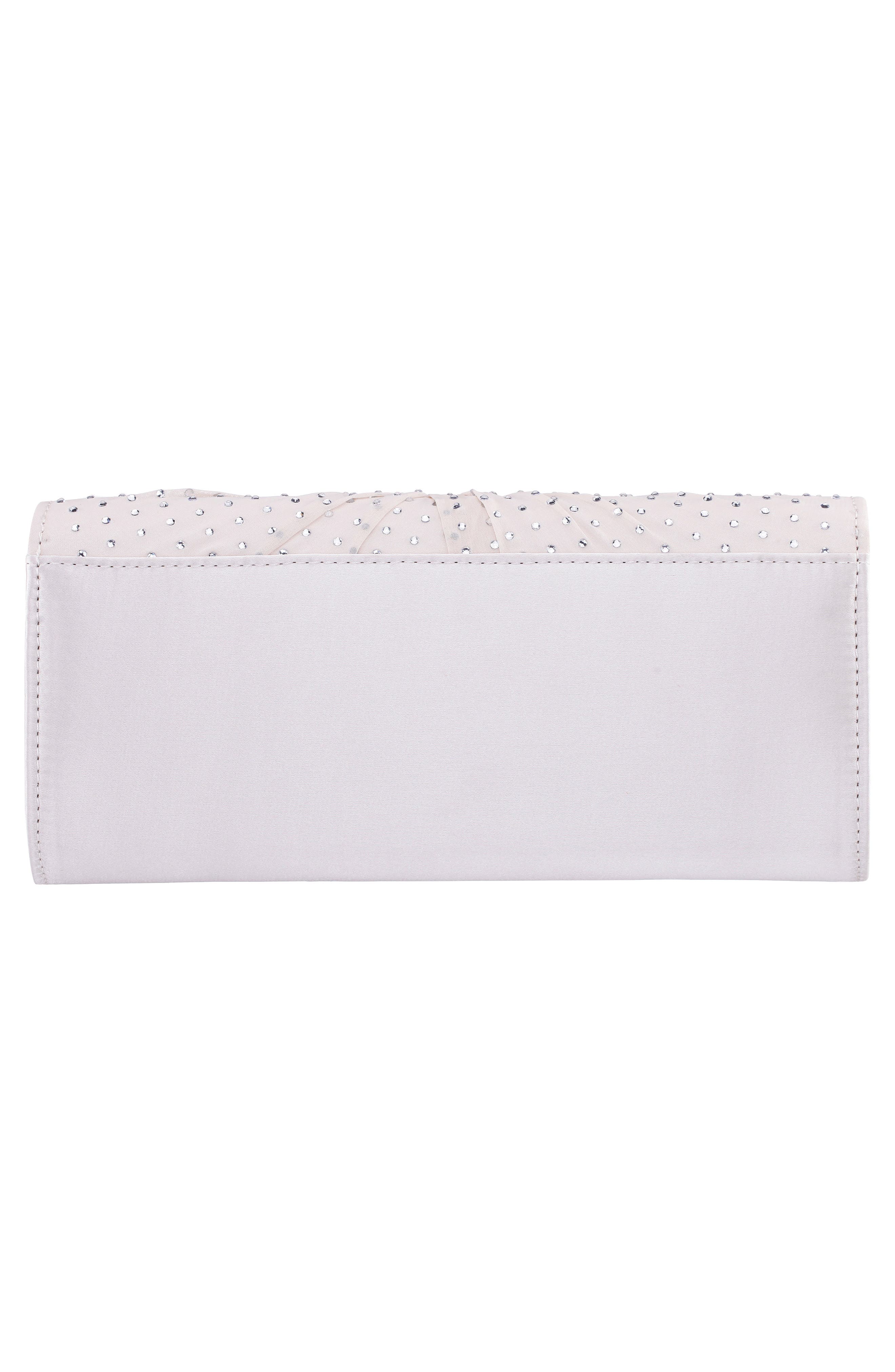 Nina Unique Crystal Clutch, Alternate, color, Ivory