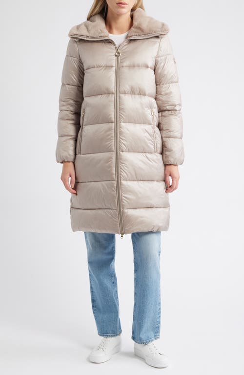 Bcbg Missy Nylon Puffer Coat In Metallic
