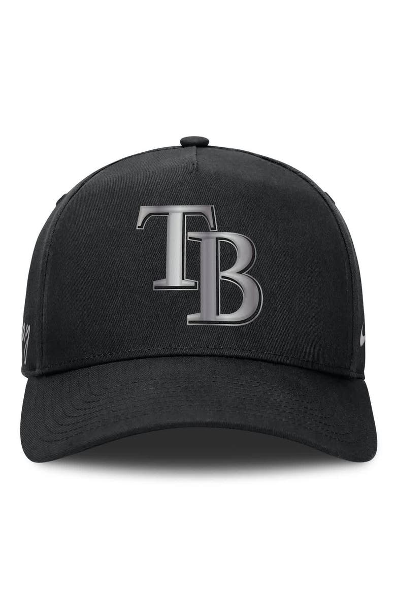 Men's Nike Black Tampa Bay Rays Rise Dri-FIT A-Frame Adjustable Hat, Alternate, color, Black
