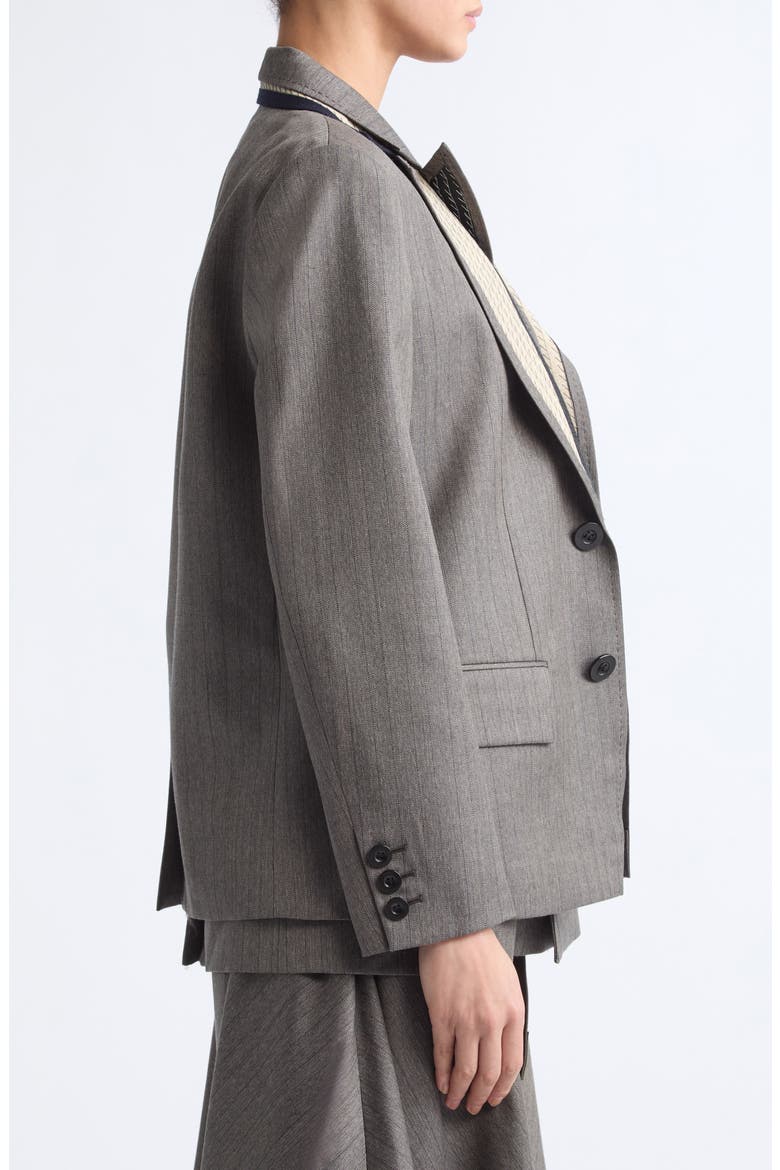 Layered Deconstructed Herringbone Jacket, Alternate, color, BROWN