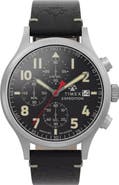 Timex® Expedition Sierra Chronograph Leather Strap Watch