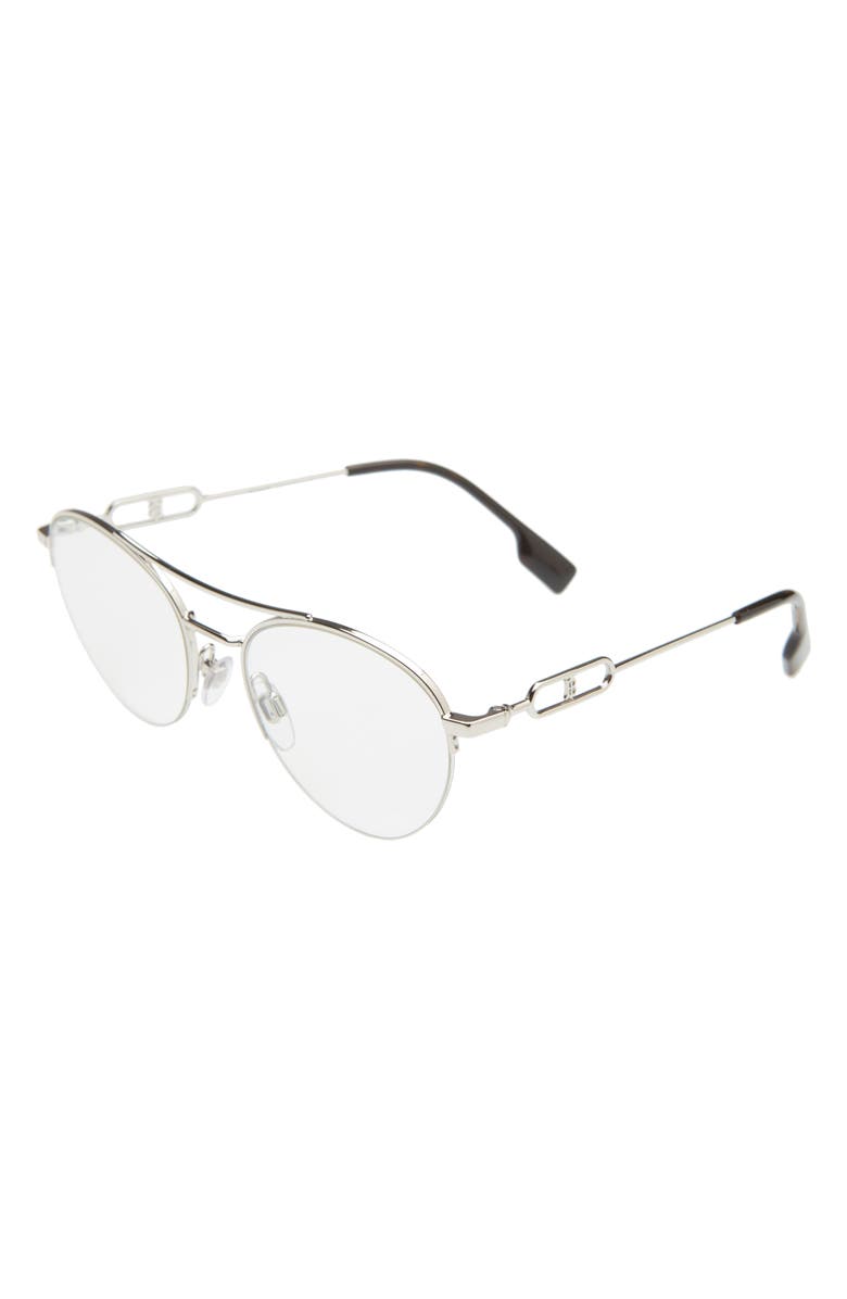 Burberry 51mm Monogram Motif Semirim Optical Glasses, Alternate, color, 