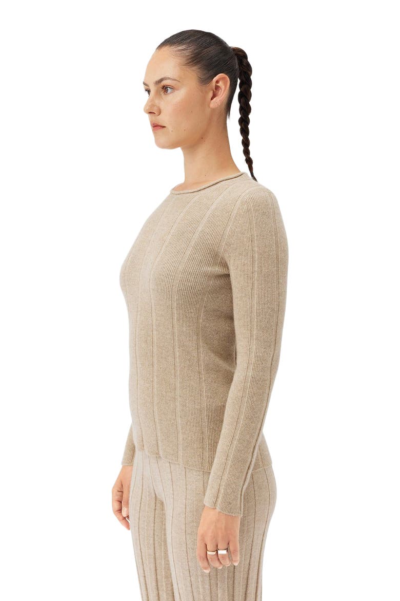 C-Neck Cashmere Sweater, Alternate, color, warm grey