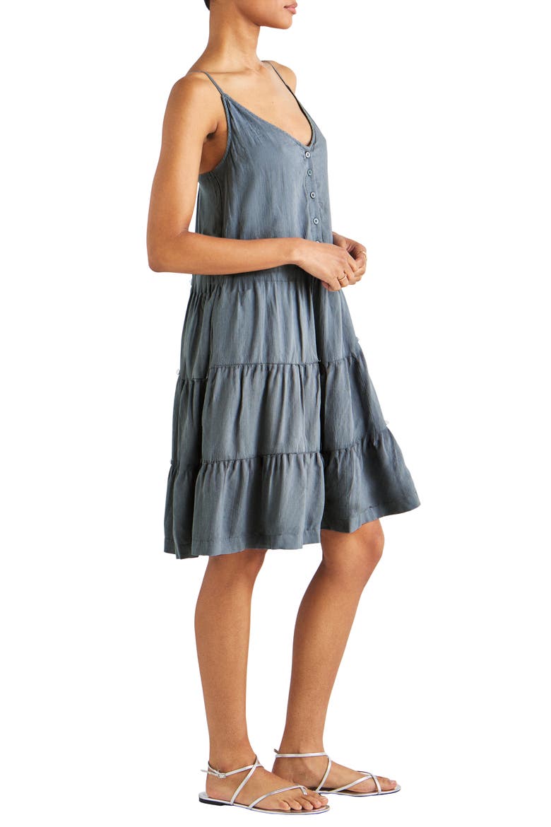 Shannon Tiered Crinkled Mini Sundress, Alternate, color, STORM