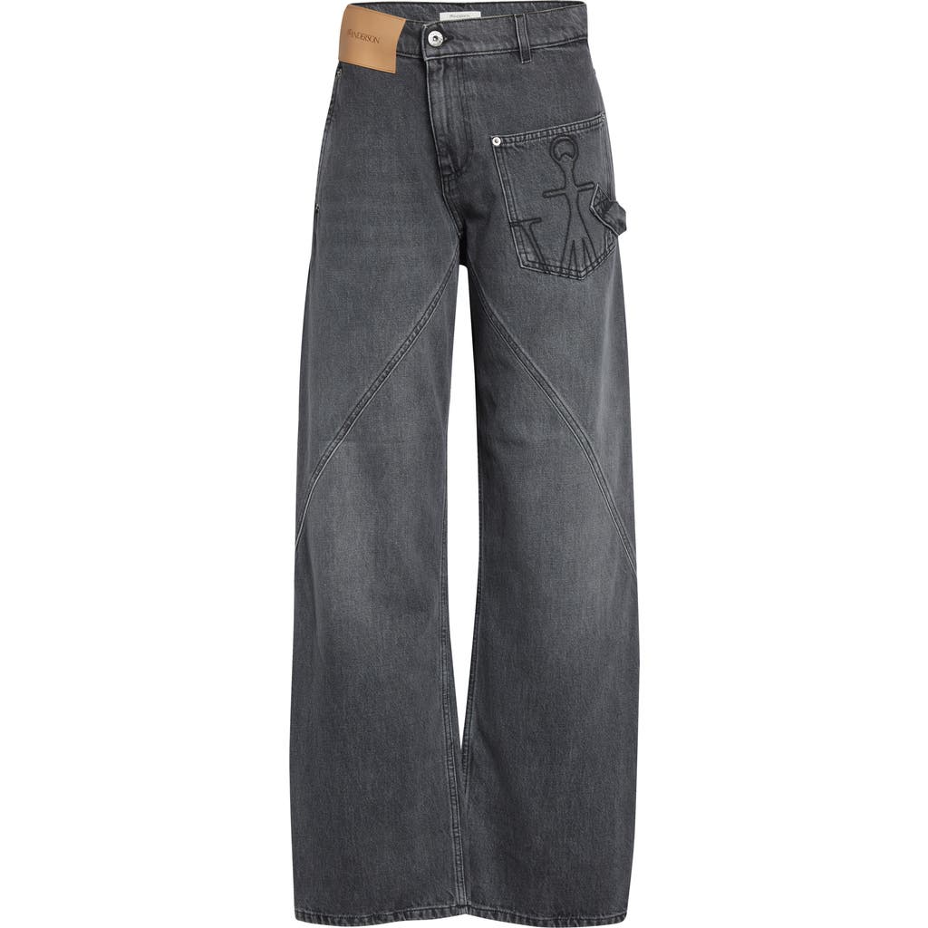 Jw Anderson Twisted Workwear Jeans In Gray