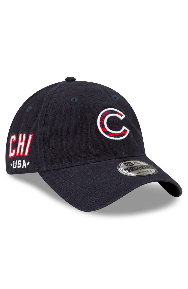 New Era Men's New Era Navy Chicago Cubs 4th of July 9TWENTY Adjustable Hat, Main, color,