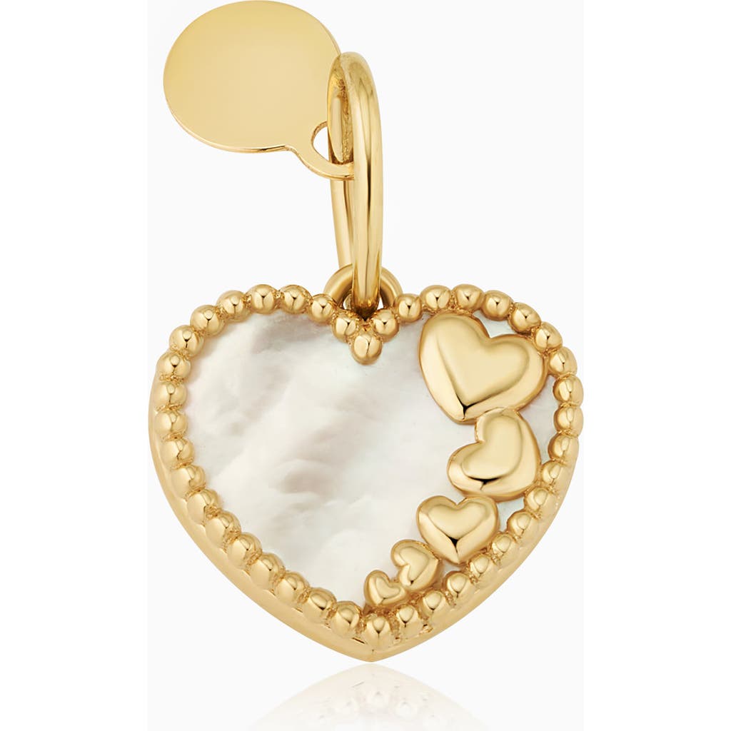 Oradina 14k Gold Heart To Heart Pendant Charm
