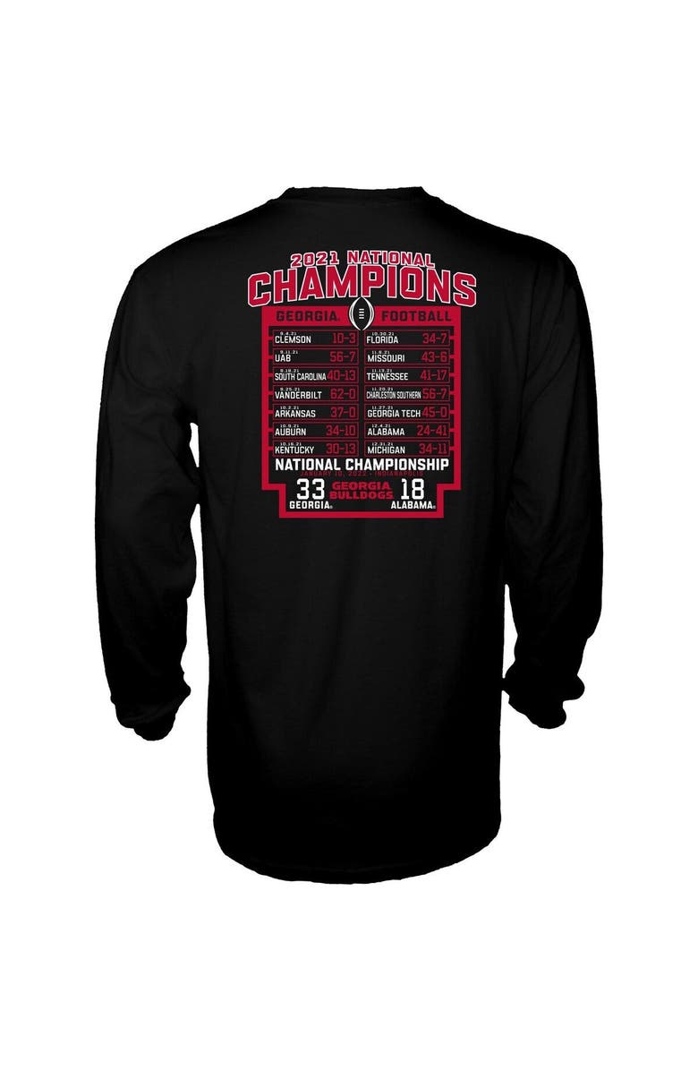 BLUE 84 Men's Blue 84 Black Georgia Bulldogs College Football Playoff 2021 National Champions Stadium Schedule Long Sleeve T-Shirt, Alternate, color, 
