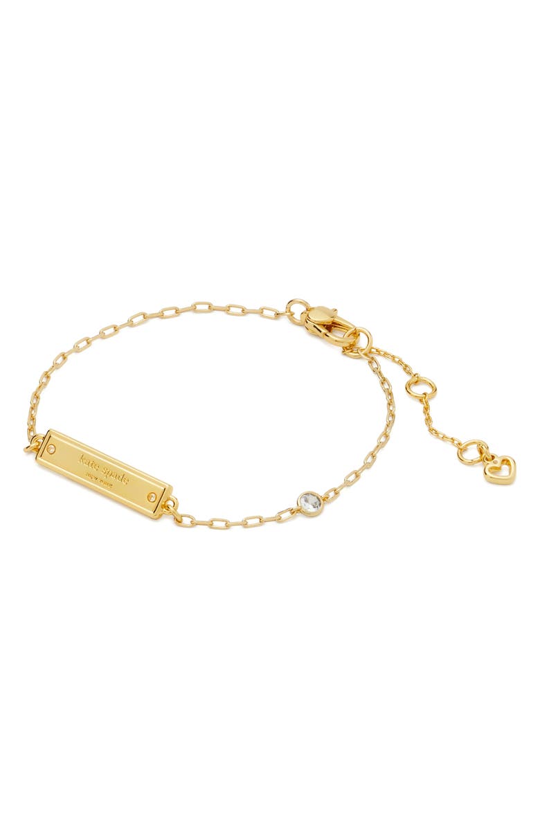 Kate Spade New York sam icon bar bracelet, Main, color, Gold