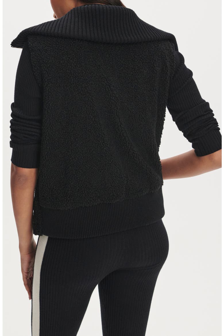 Caspian High Pile Fleece Vest, Alternate, color, BLACK