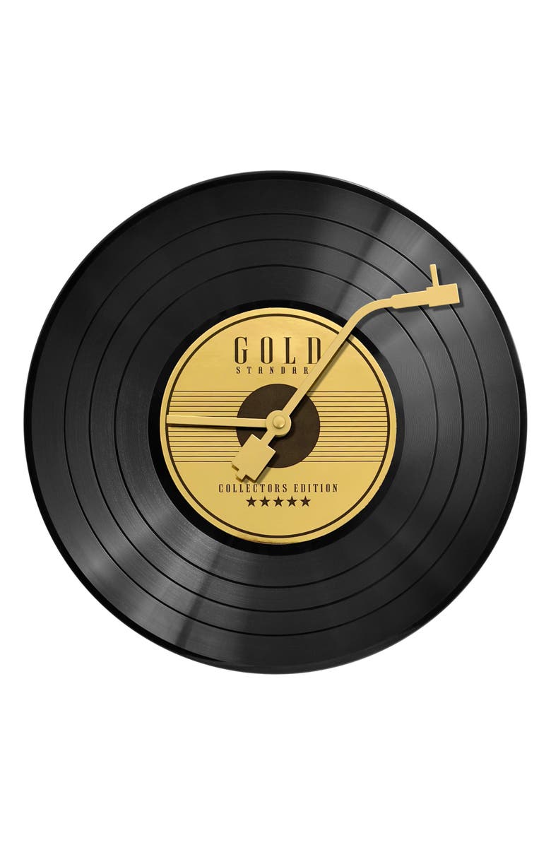 CROSLEY 12-Inch Record Wall Clock, Main, color, Gold