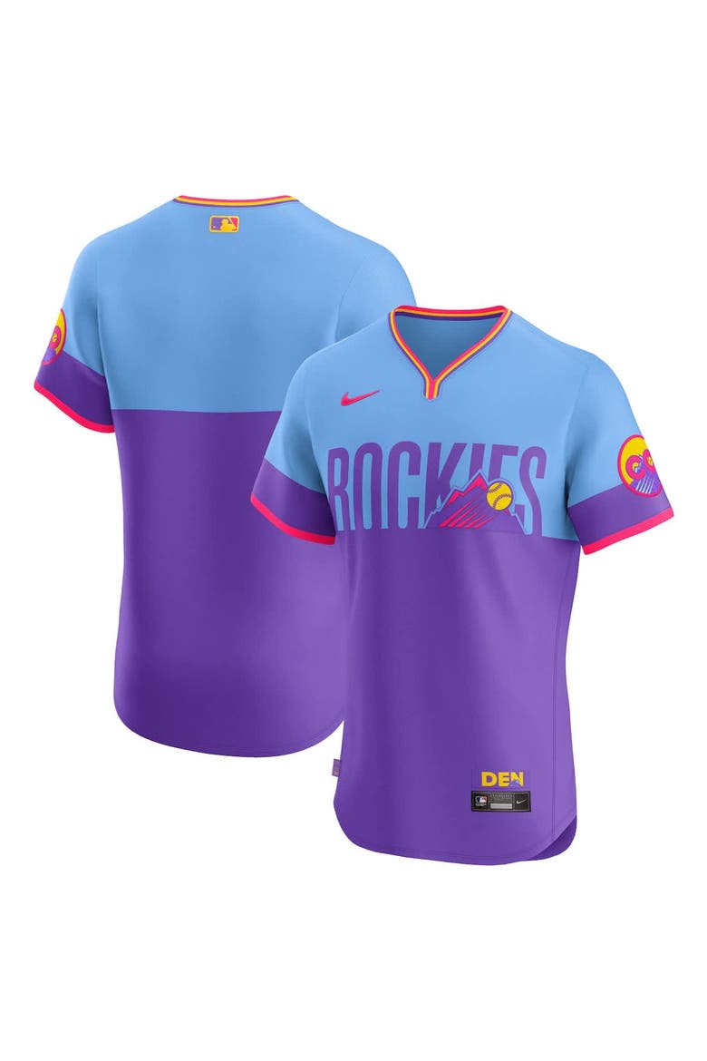 Men's Nike Purple Colorado Rockies 2025 City Connect Elite Jersey, Alternate, color, Purple