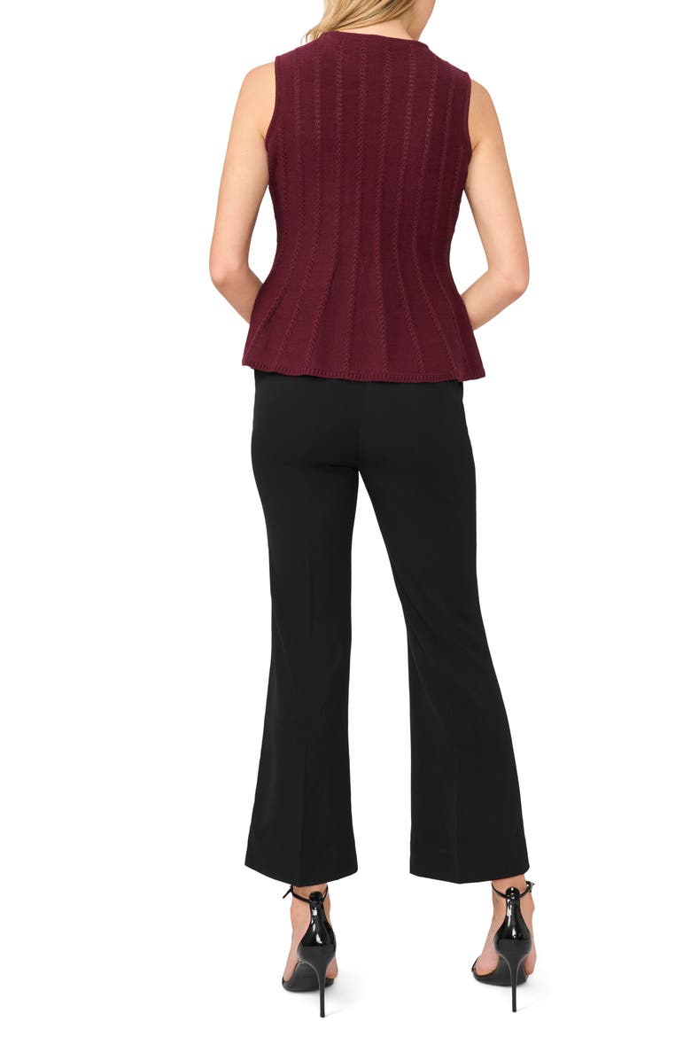Sleeveless Peplum Top, Alternate, color, WINTERBERRY