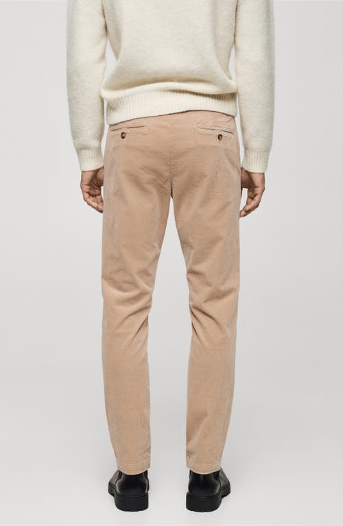 Mango Slim Fit Straight Leg Corduroy Pants In Beige