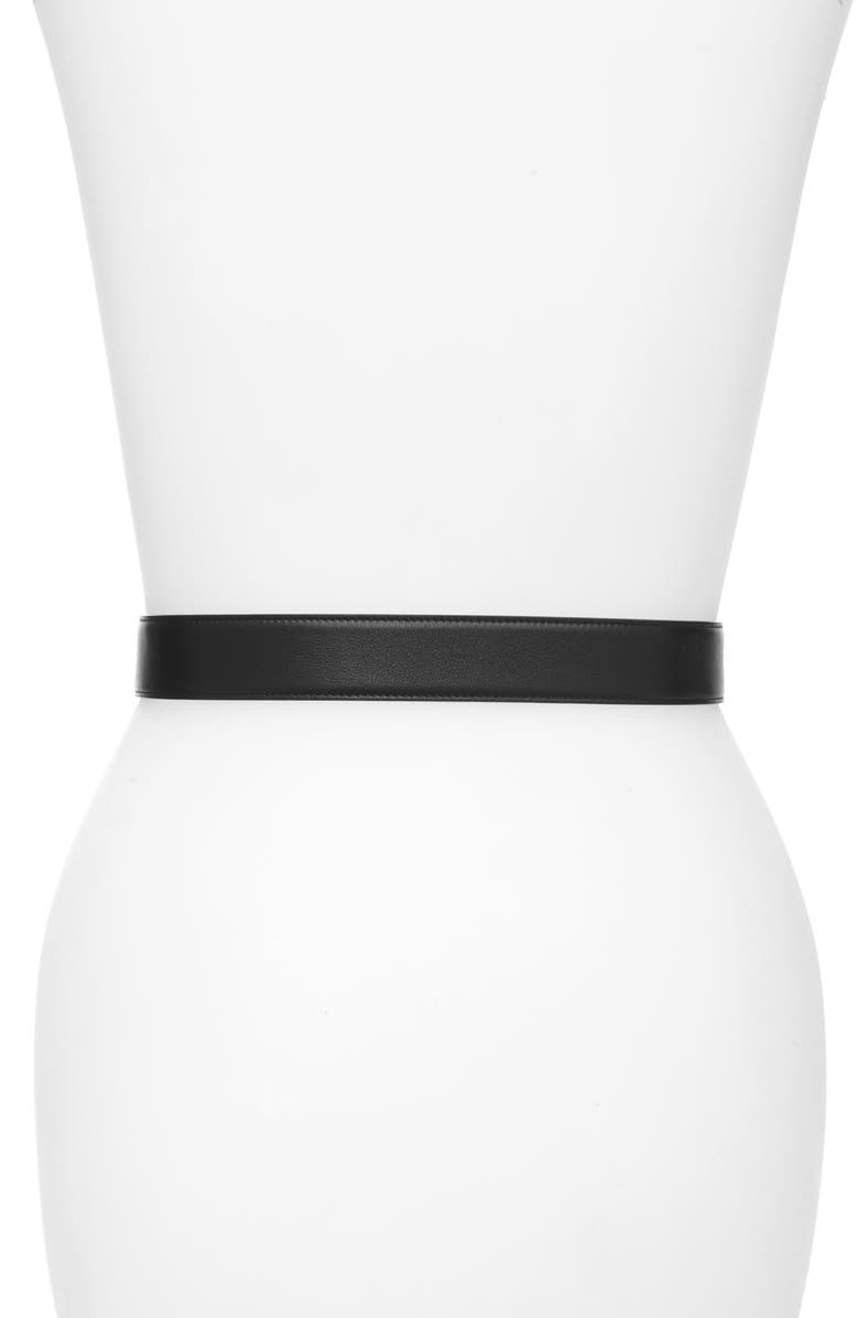 Saint Laurent Laque YSL Monogram Leather Belt, Alternate, color, 