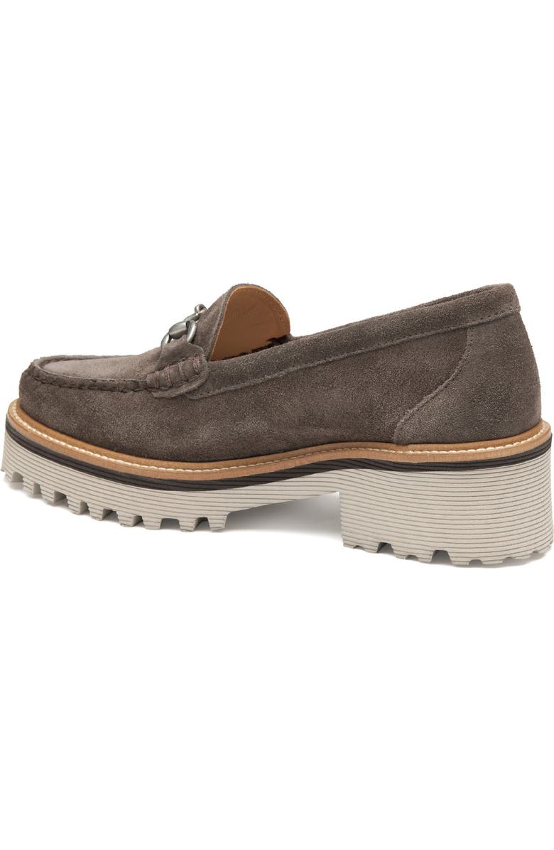 Johnston & Murphy Emmalynn Lug Sole Bit Loafer, Alternate, color, Dark Gray Suede