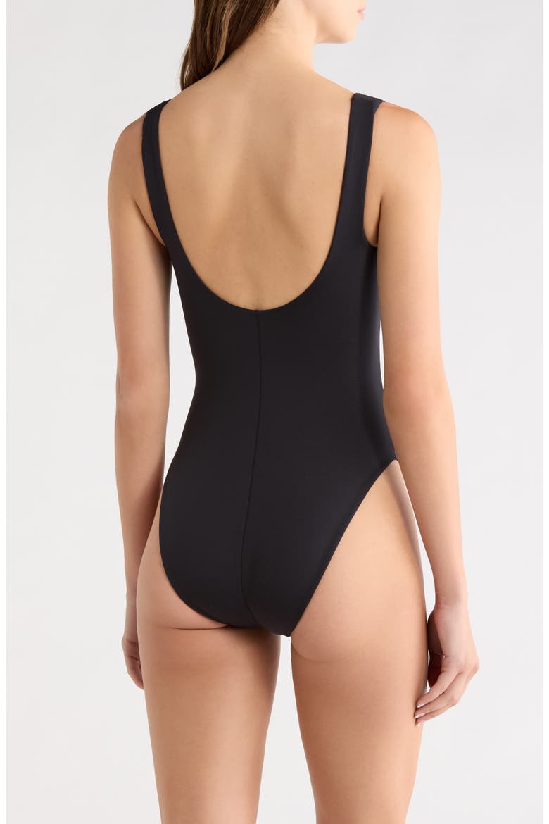 Streamline One-Piece Swimsuit, Alternate, color, JET BLACK