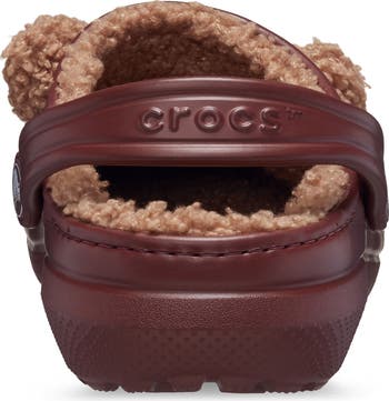 Kids' Classic Faux Shearling Lined Brown Bear Clog