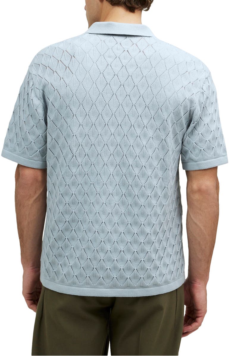 Madewell Diamond Stitch Johnny Collar Polo Sweater, Alternate, color, 
