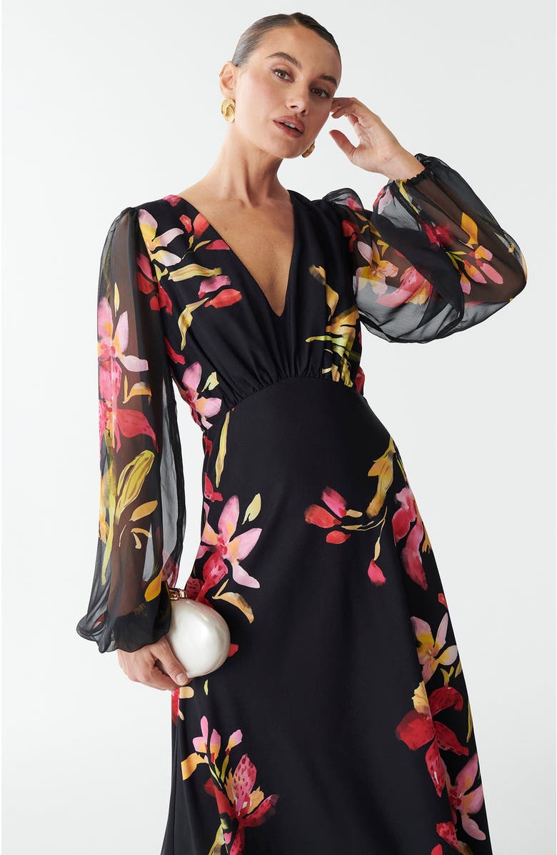 SAVEL Joannah Midi Dress, Alternate, color, Hibiscus Floral