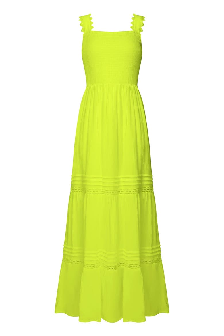 Square Neck Crinkle Maxi Dress, Alternate, color, LIME