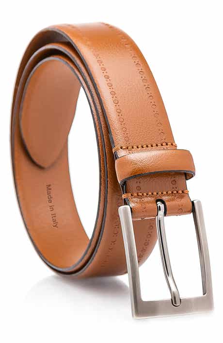 MADE IN ITALY Brogue Leather Belt