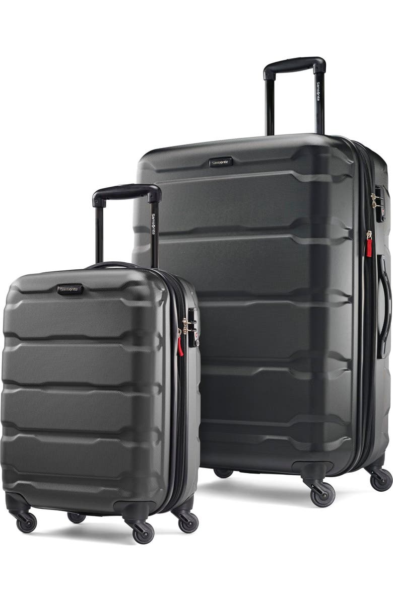Samsonite Omni PC 2-Piece Set (20/28) Hardside Expandable Luggage with Spinner Wheels, Main, color, Black