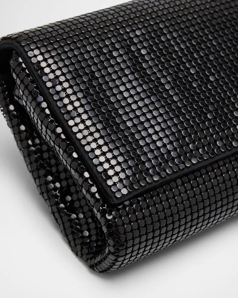 Whiting & Davis Zoe Baguette Clutch, Alternate, color, Black