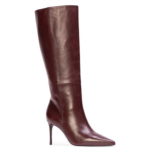 Black Suede Studio Kath Boots 80mm Bordeaux Leather In Burgundy