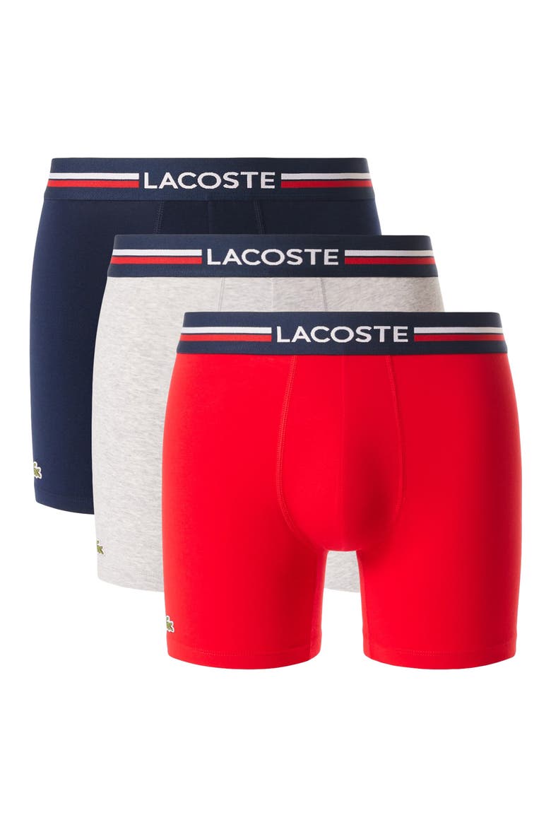 Assorted 3-Pack Stretch Cotton Boxer Briefs, Alternate, color, NAVY BLUE/ SILVER CHINE