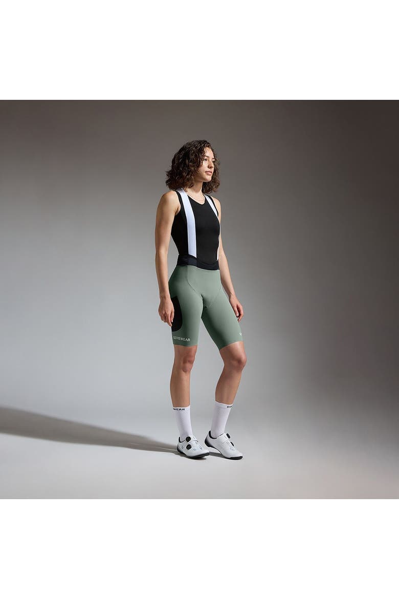 Spinshift Cargo Bib Short+ - Women's, Alternate, color, Slate Green