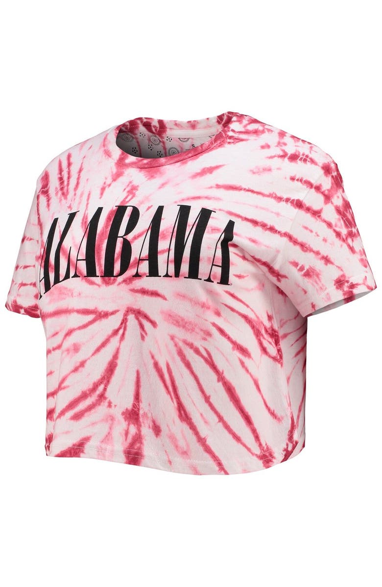PRESSBOX Women's Pressbox Crimson Alabama Crimson Tide Showtime Tie-Dye Crop T-Shirt, Alternate, color, Crimson
